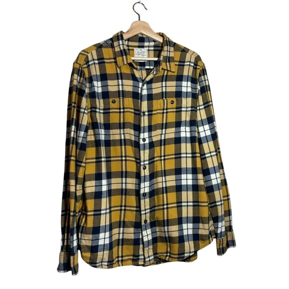 American Eagle Heritage Mens Yellow Flannel Long Sleeve Button Down Shirt XL - Picture 1 of 11